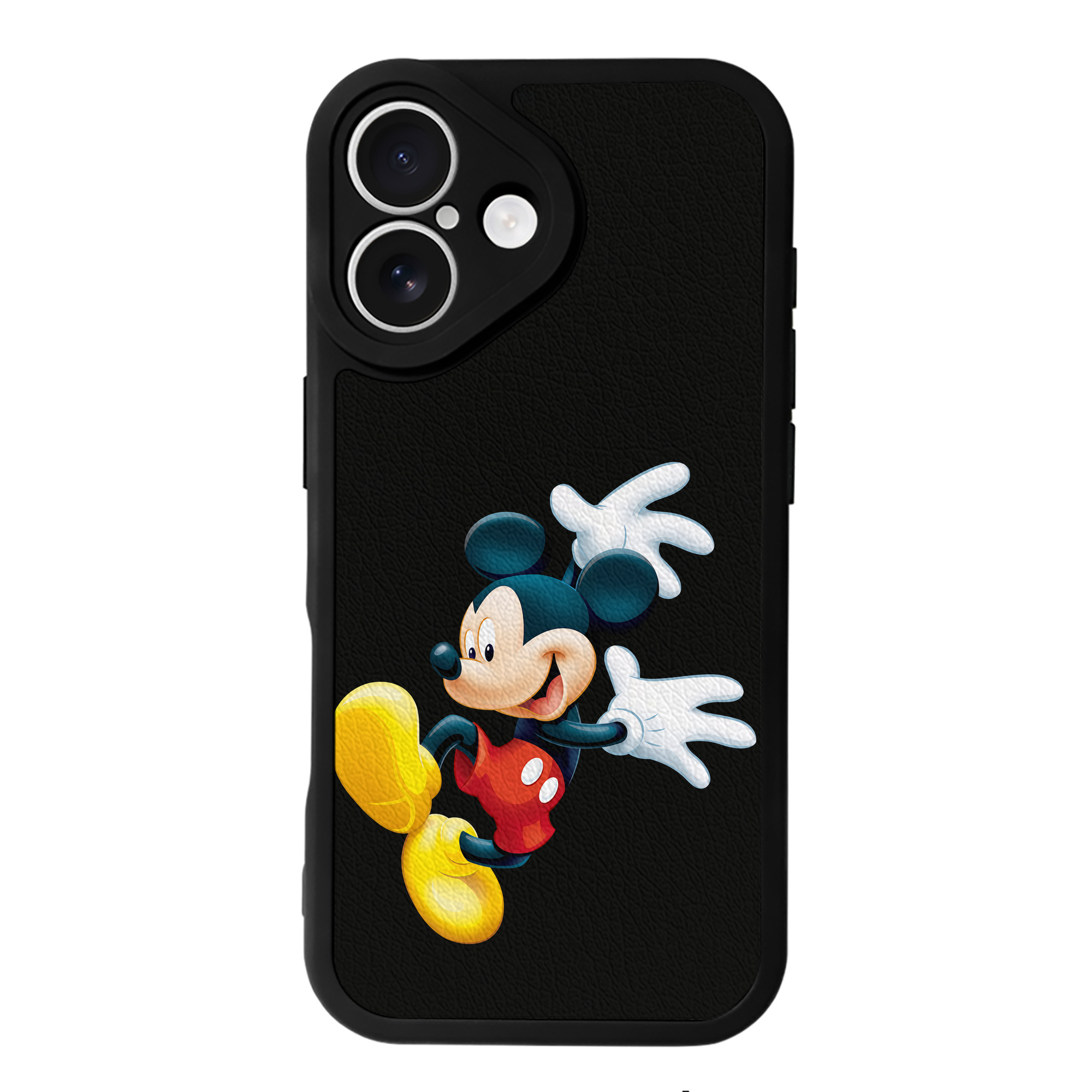 （画像用） ミッキーマウス Mickey Mouse 【iPhone 16シリーズ対応】シリコンスマホケース（レザー調） 材質：シリコン